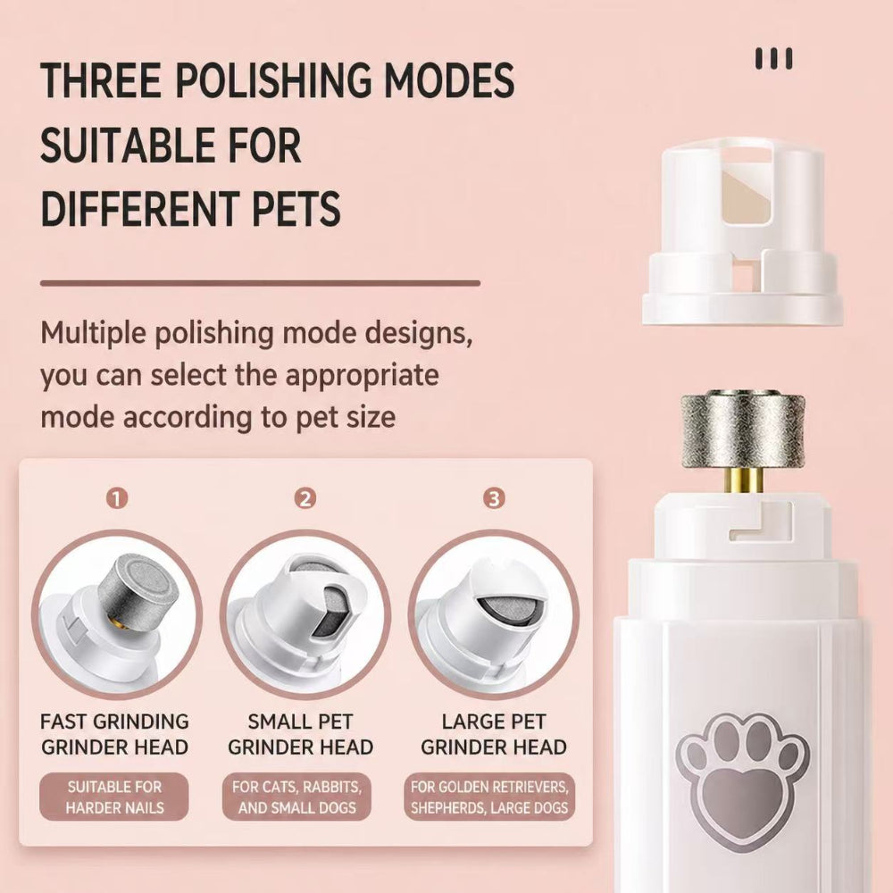 Electric Pet Nail Grinder (2-Speed, Low Noise) | Safe & Smooth Nail Trimming for Dogs & Cats