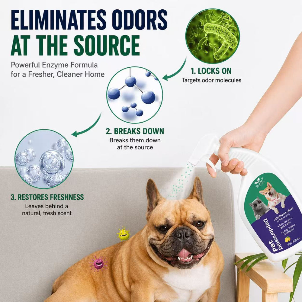 Pet Deodorizing Spray 500ml – Antibacterial & Enzyme Odor Eliminator