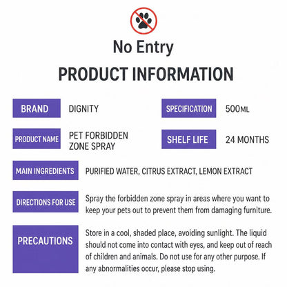 Pet Forbidden Zone Spray 500ml – No-Go Training Repellent for Dogs & Cats