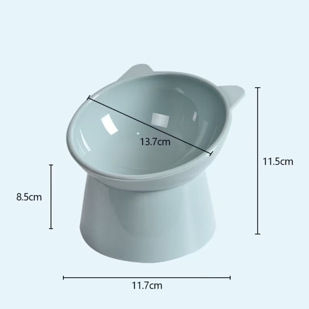 Nordic Tilted Elevated Cat Bowl – Anti-Spill Neck Protection Pet Feeding Bowl