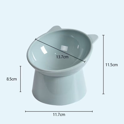 Nordic Tilted Elevated Cat Bowl – Anti-Spill Neck Protection Pet Feeding Bowl