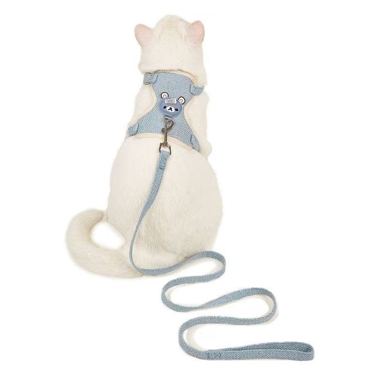 Cute Adjustable Pet Harness & Leash Set – Soft Vest for Cats & Small DogS
