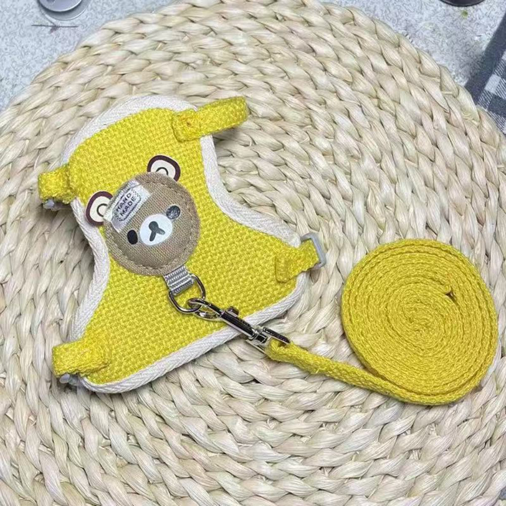 Cute Adjustable Pet Harness & Leash Set – Soft Vest for Cats & Small DogS