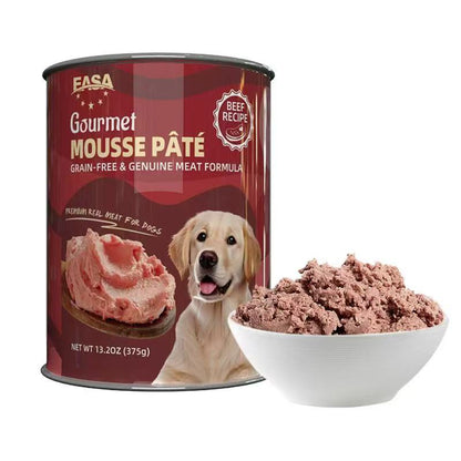 Gourmet Mousse Pâté Wet Dog Food (375g x 30 Cans) – Chicken / Beef / Tuna