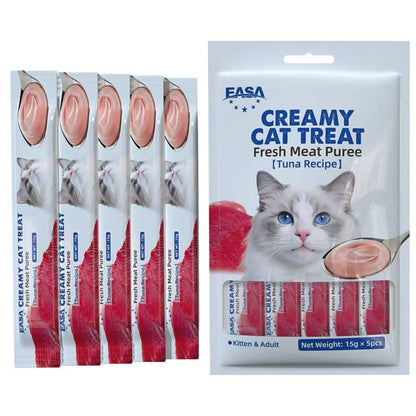 EASA Creamy Cat Treat – Fresh Meat Puree (Chicken / Tuna / Salmon) 15g × 5pcs