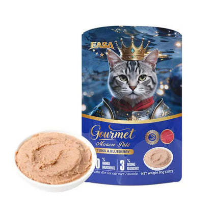 EASA Gourmet Mousse Pâté Cat Food – Chicken & Pumpkin / Tuna & Blueberry / Salmon & Carrot (85g)