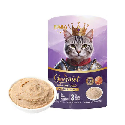 EASA Gourmet Mousse Pâté Cat Food – Chicken & Pumpkin / Tuna & Blueberry / Salmon & Carrot (85g)