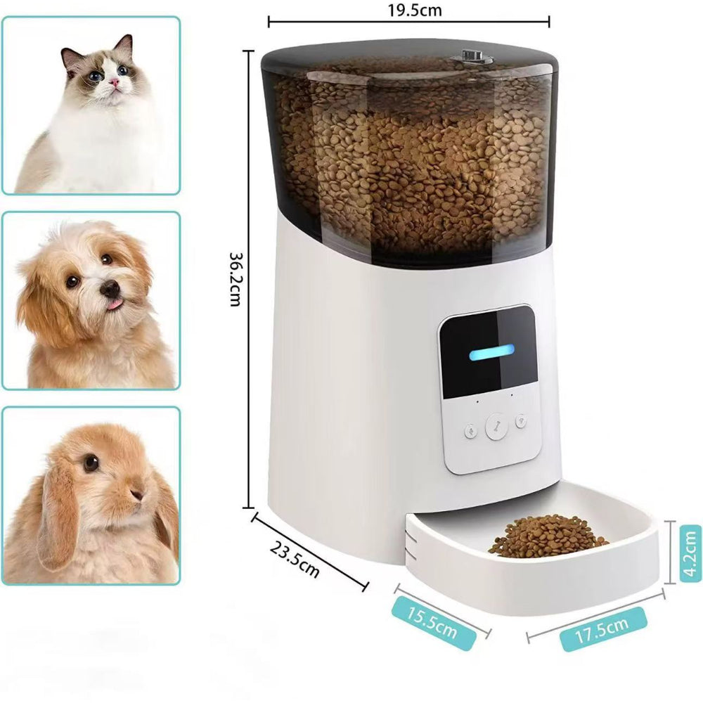 Smart Pet Feeder 480P Camera WiFi Automatic Feeder 6L Capacity APP Control QQ005 Pro