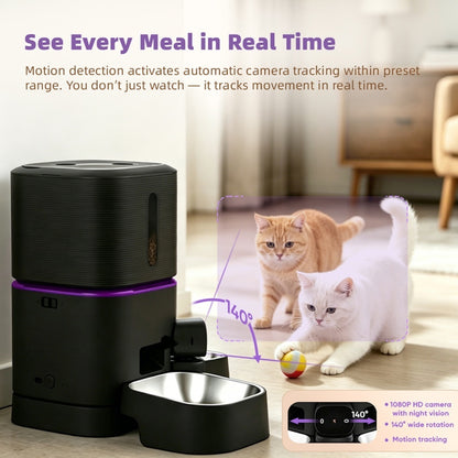 TikPaws CC002 Smart Pet Feeder 2026  – 7L Dual Bowl Automatic Feeder with 1080P Camera & App Control