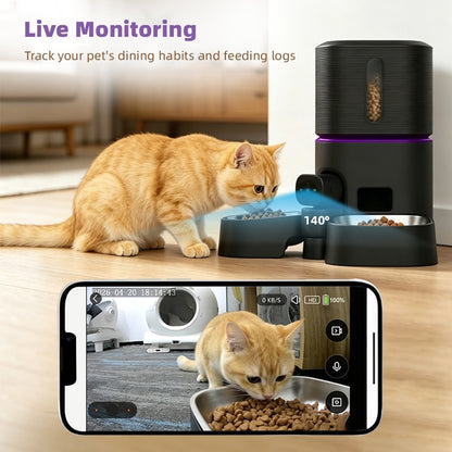 TikPaws CC002 Smart Pet Feeder 2026  – 7L Dual Bowl Automatic Feeder with 1080P Camera & App Control