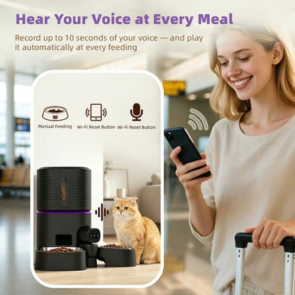 TikPaws CC002 Smart Pet Feeder 2026  – 7L Dual Bowl Automatic Feeder with 1080P Camera & App Control