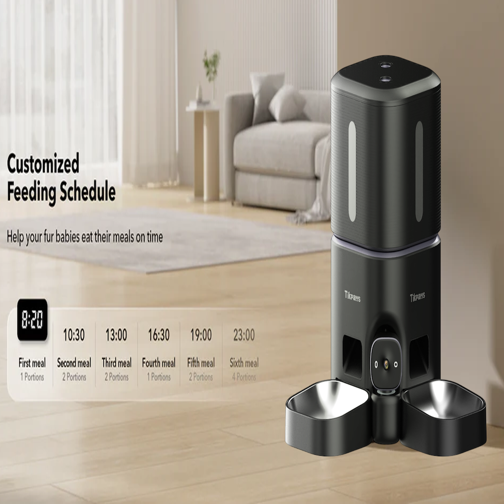 TikPaws CC002 Smart Pet Feeder 2026  – 7L Dual Bowl Automatic Feeder with 1080P Camera & App Control