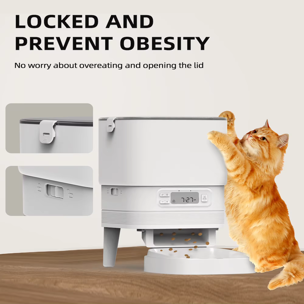 TikPaws PF11 Automatic Pet Feeder – Programmable Smart Feeder with Elevated Stainless Steel Bowl
