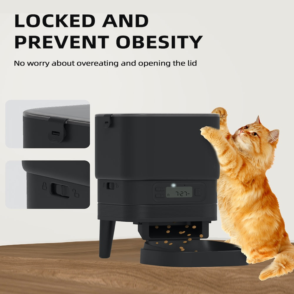 TikPaws PF11 Automatic Pet Feeder – Programmable Smart Feeder with Elevated Stainless Steel Bowl