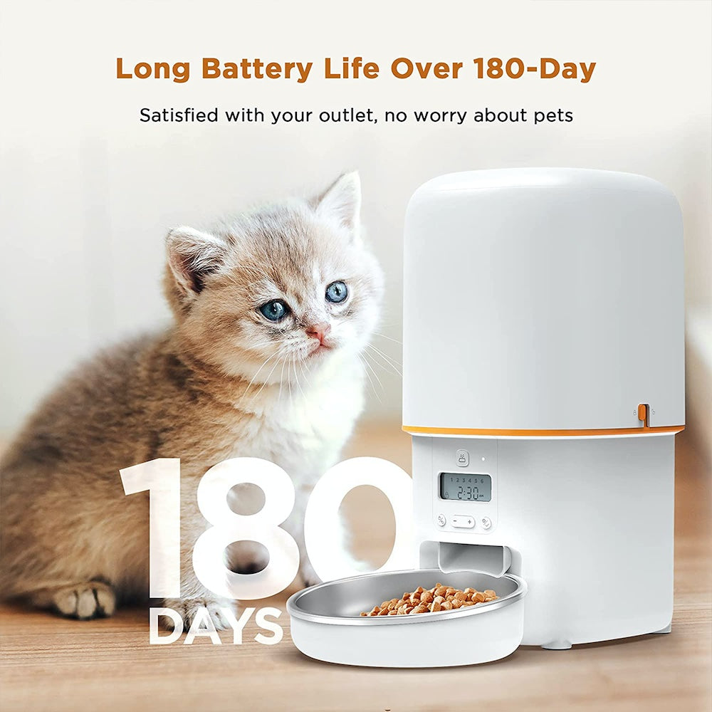 TikPaws PF01 Automatic Pet Feeder – Programmable Food Dispenser with LCD Display & Scientific Portion Control
