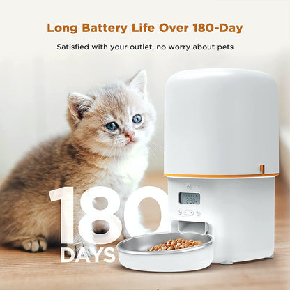 TikPaws PF01 Automatic Pet Feeder – Programmable Food Dispenser with LCD Display & Scientific Portion Control