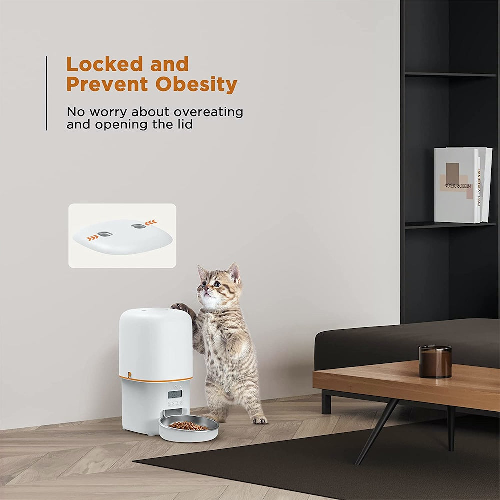 TikPaws PF01 Automatic Pet Feeder – Programmable Food Dispenser with LCD Display & Scientific Portion Control