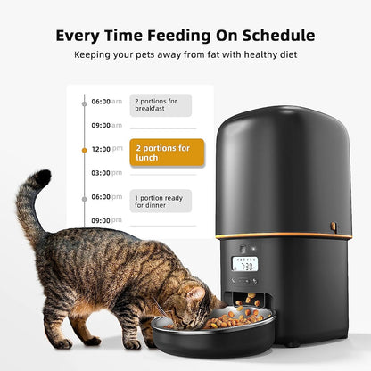 TikPaws PF02 Smart Pet Feeder – Automatic Food Dispenser with WiFi, Voice Recording & LCD Display