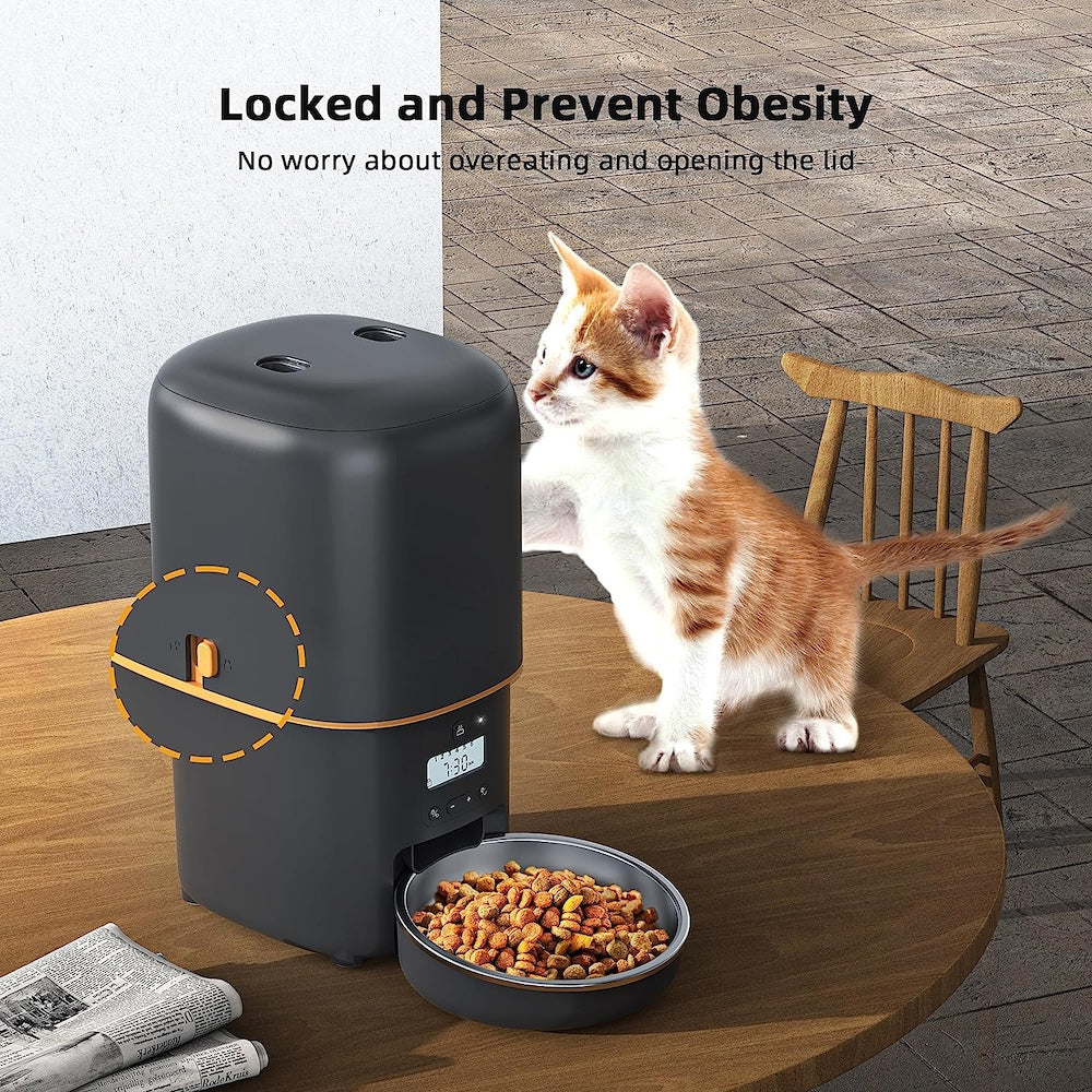 TikPaws PF02 Smart Pet Feeder – Automatic Food Dispenser with WiFi, Voice Recording & LCD Display