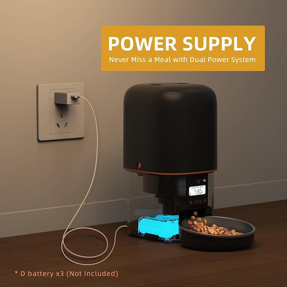 TikPaws PF02 Smart Pet Feeder – Automatic Food Dispenser with WiFi, Voice Recording & LCD Display