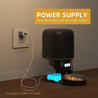 TikPaws PF02 Smart Pet Feeder – Automatic Food Dispenser with WiFi, Voice Recording & LCD Display