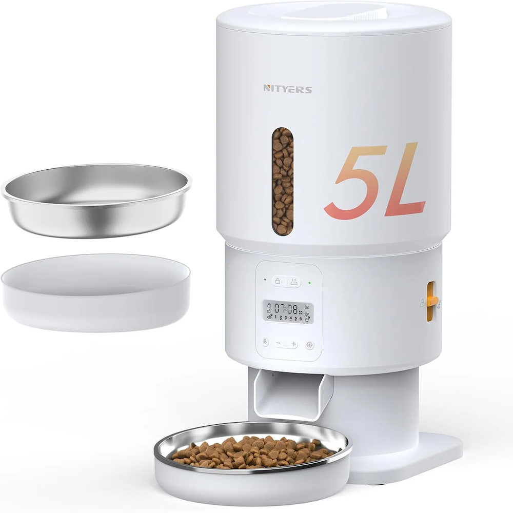 TikPaws PF02-P5L Automatic Pet Feeder – Programmable Food Dispenser with Scheduled Feeding & Portion Control