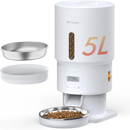 TikPaws PF02-P5L Automatic Pet Feeder – Programmable Food Dispenser with Scheduled Feeding & Portion Control