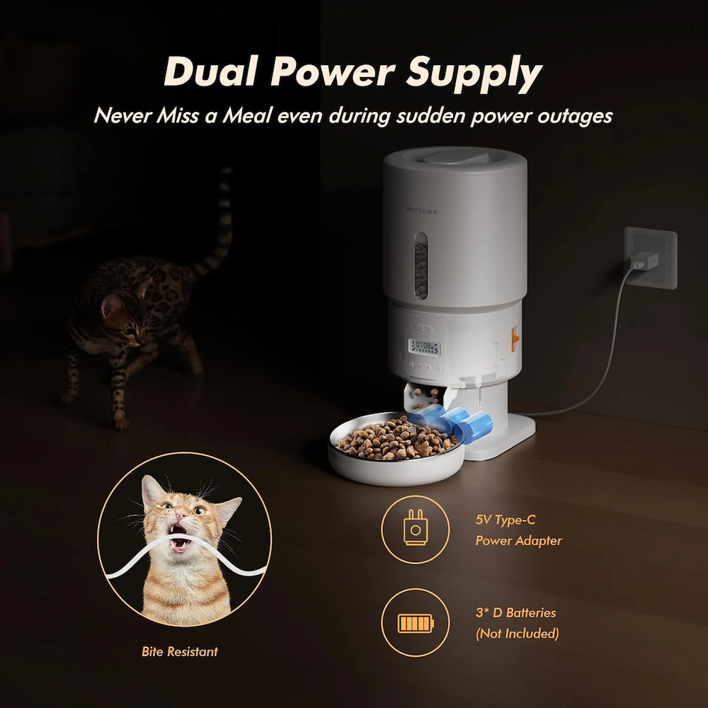 TikPaws PF02-P5L Automatic Pet Feeder – Programmable Food Dispenser with Scheduled Feeding & Portion Control