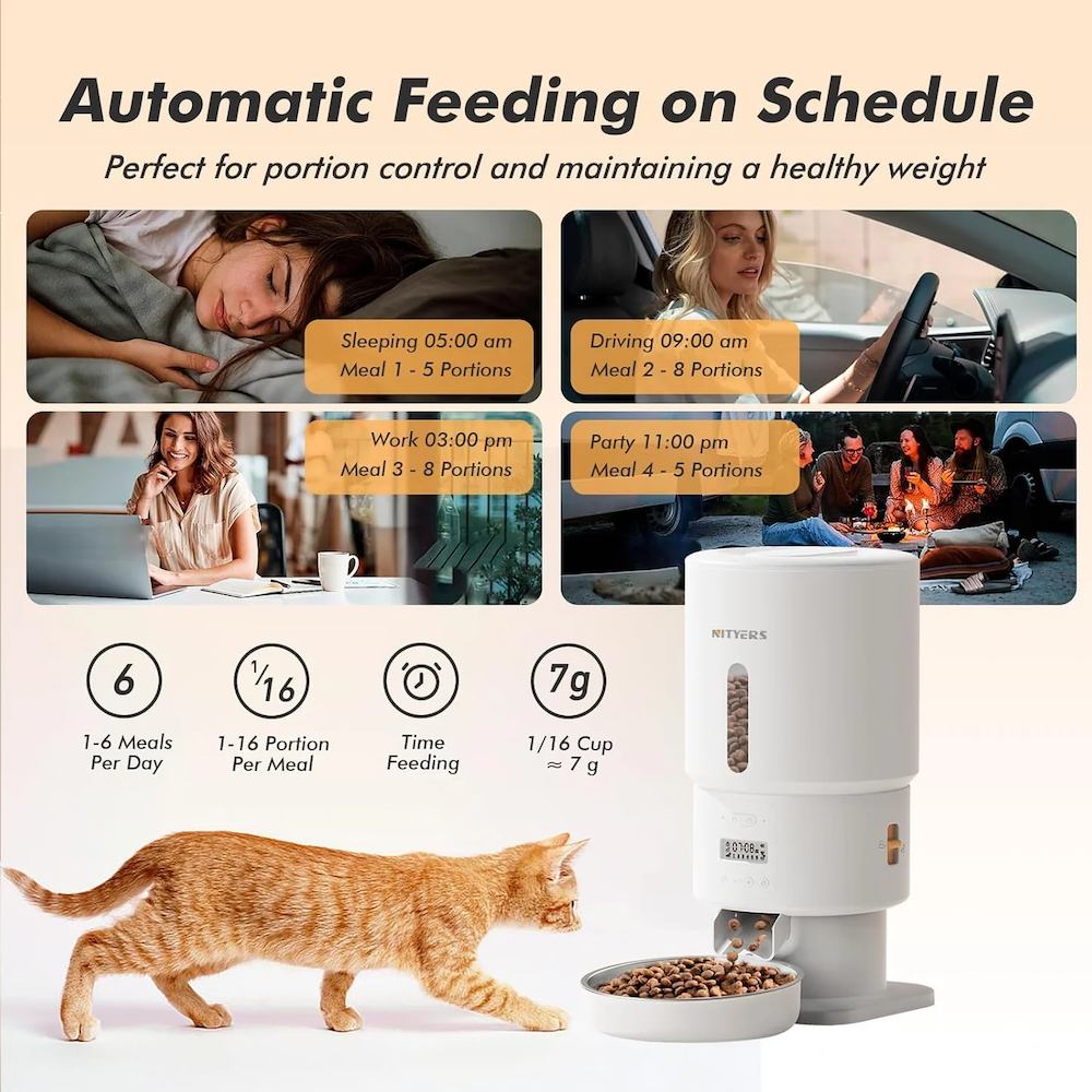TikPaws PF02-P5L Automatic Pet Feeder – Programmable Food Dispenser with Scheduled Feeding & Portion Control