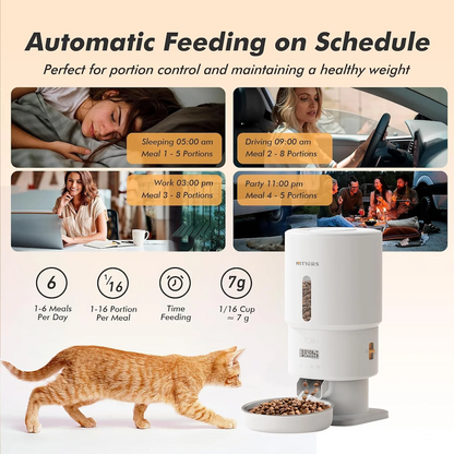 TikPaws PF02-P5L Automatic Pet Feeder – Programmable Food Dispenser with Scheduled Feeding & Portion Control