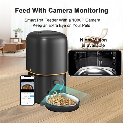 TikPaws PF05 Smart Pet Feeder – 1080P Camera Automatic Food Dispenser with Dual WiFi & Voice Recording