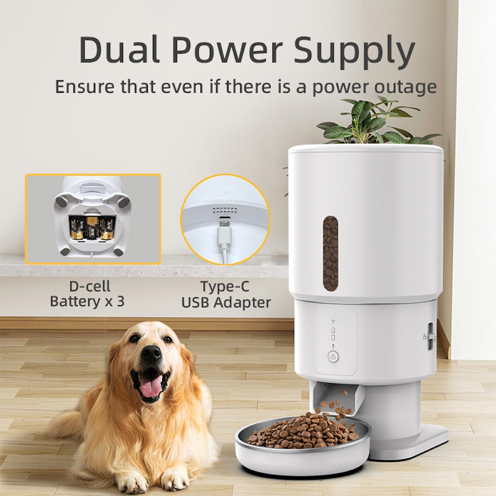 TikPaws PF07-5L Smart Pet Feeder – 5L Automatic Food Dispenser with Dual WiFi & App Control