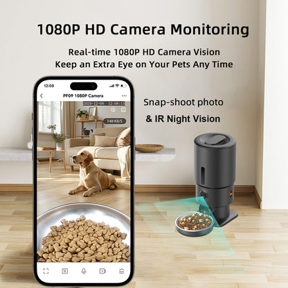 TikPaws PF09 Smart Pet Feeder – 5L Automatic Food Dispenser with 1080P Camera, Dual WiFi & App Control