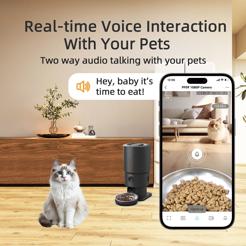 TikPaws PF09 Smart Pet Feeder – 5L Automatic Food Dispenser with 1080P Camera, Dual WiFi & App Control