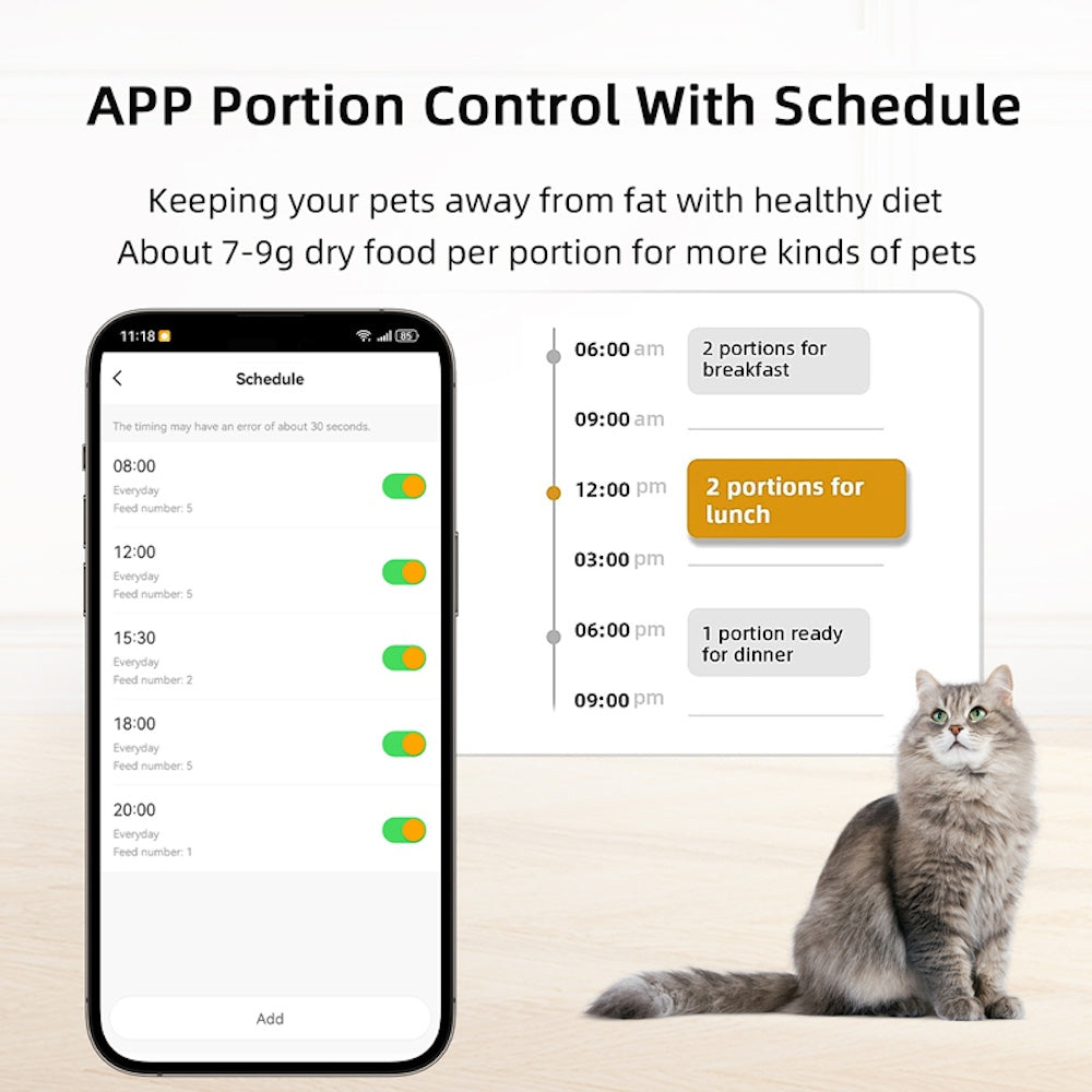 TikPaws PF13 WiFi Pet Feeder – 4L Automatic Food Dispenser with Smart Scheduling & App Control