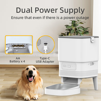 TikPaws PF-13 2.4G WiFi Pet Feeder 2026  – Smart Automatic Feeder with Elevated Stainless Steel Bowl