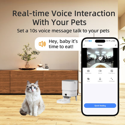 TikPaws PF15 Smart Pet Feeder 2026 – 480P Camera WiFi Automatic Feeder with Elevated Stainless Steel Bowl