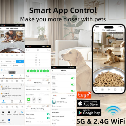 TikPaws PF09 Smart Pet Feeder – 1080P Camera Automatic Food Dispenser with Dual WiFi & Voice Recording