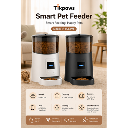 PP005-Pro Smart Pet Feeder – Voice Recording & Smart Feeding Control