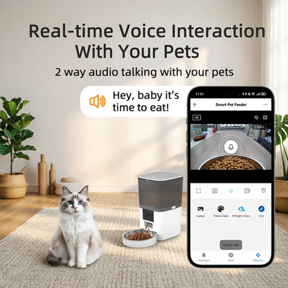 TikPaws QQ009 Pro Smart Pet Feeder – 1080P HD Camera Automatic Food Dispenser with Dual WiFi & App Control