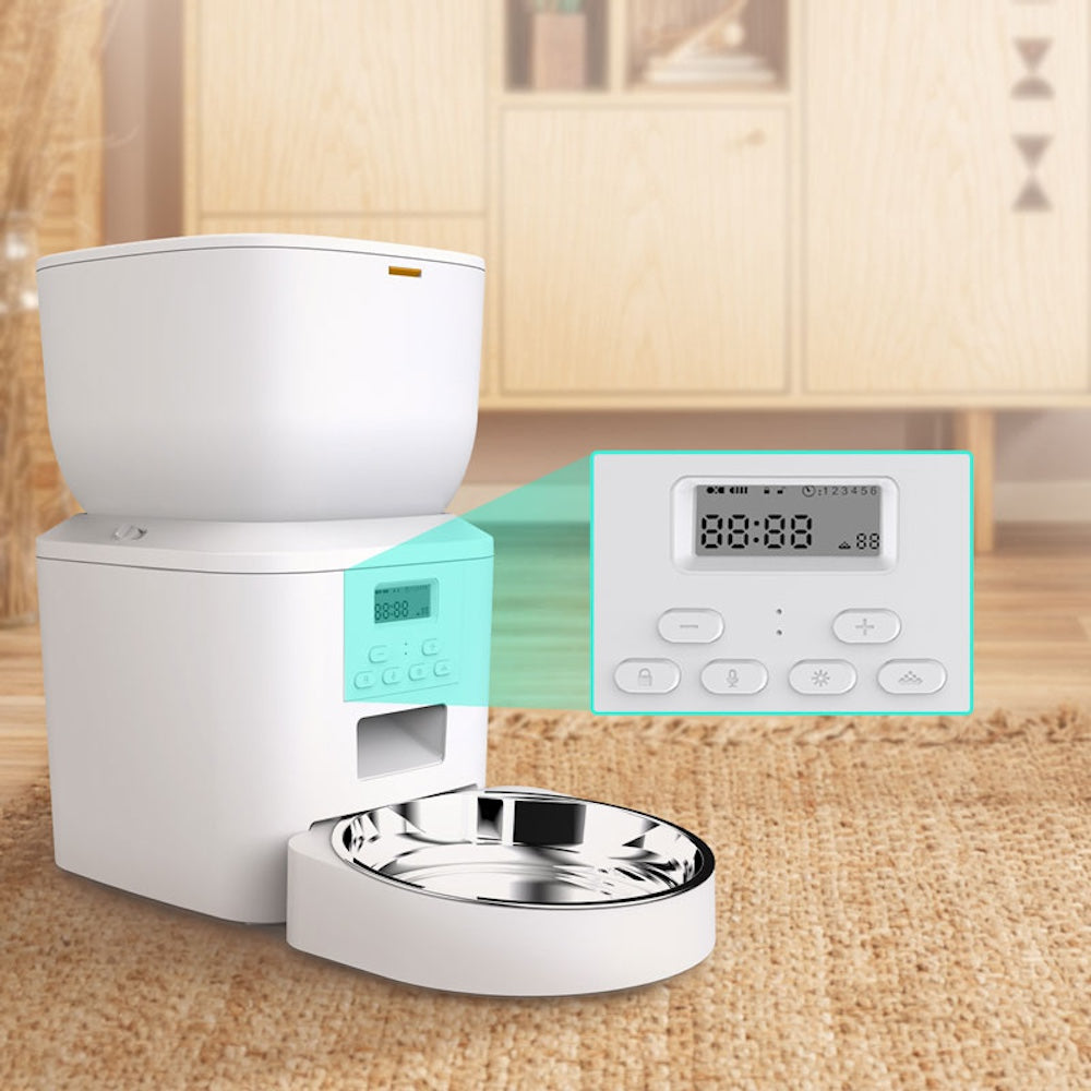 TikPaws QQ022 Smart Pet Feeder – 4L   Automatic Food Dispenser with Programmable Feeding, LCD Display & 2.4G WiFi Scheduling