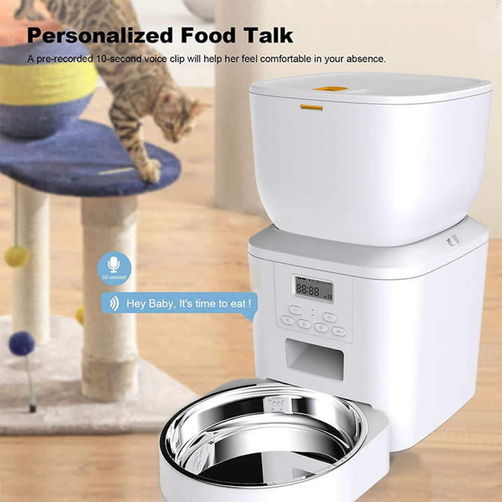 TikPaws QQ022 Smart Pet Feeder – 4L   Automatic Food Dispenser with Programmable Feeding, LCD Display & 2.4G WiFi Scheduling
