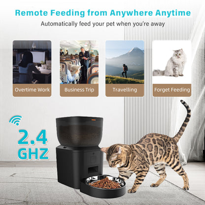 TikPaws QQ023 Smart Pet Feeder – 4L Automatic Food Dispenser with WiFi Control, LCD Display & Voice Recording