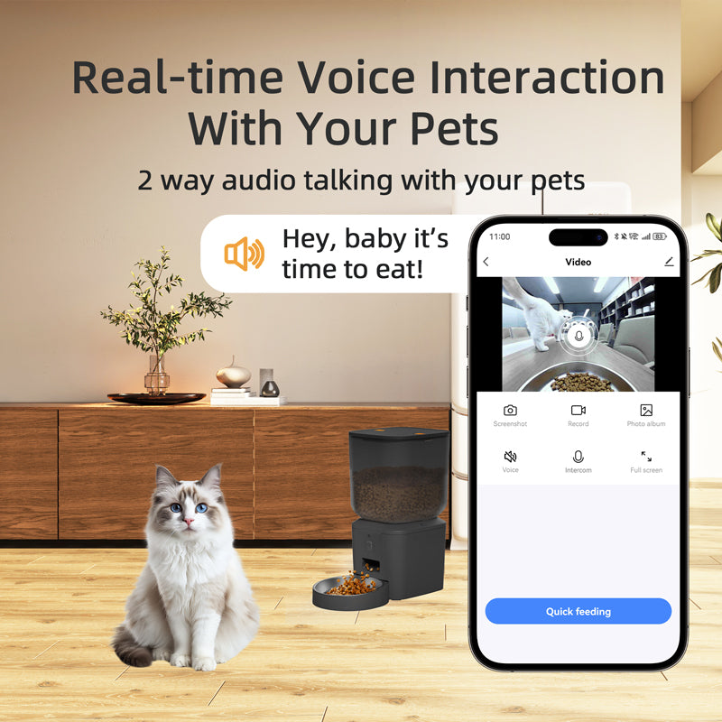 TikPaws QQ025 Smart Pet Feeder – 7L Automatic Food Dispenser with 480P Camera, 2.4GHz WiFi & App Control
