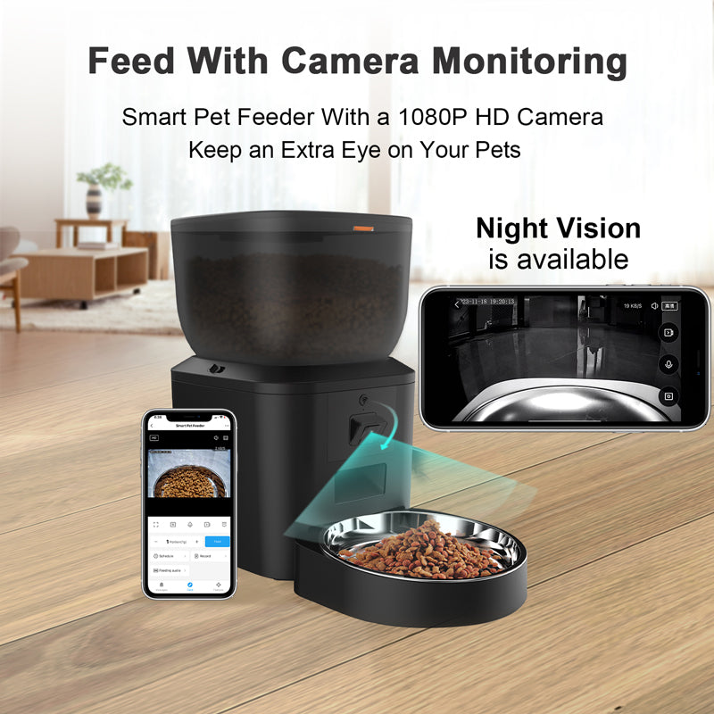 TikPaws QQ029 Smart Pet Feeder – 4L Automatic Food Dispenser with 1080P HD Camera, Dual WiFi & App Control