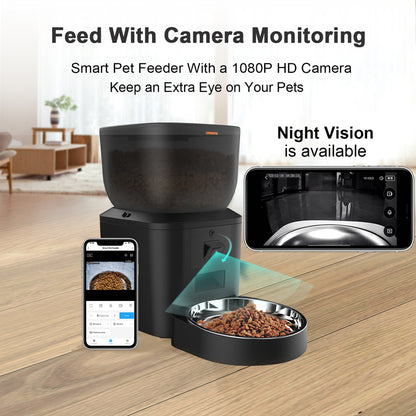 TikPaws QQ029 Smart Pet Feeder – 4L Automatic Food Dispenser with 1080P HD Camera, Dual WiFi & App Control