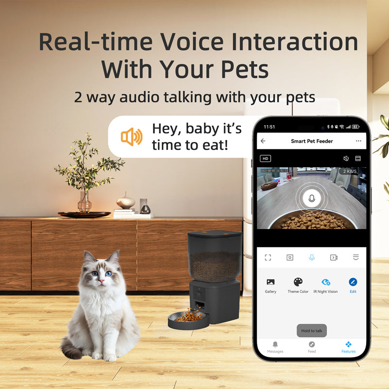 TikPaws QQ029 7L Smart Pet Feeder – 1080P HD Camera Automatic Food Dispenser with Dual WiFi & App Control