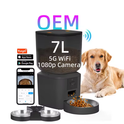 TikPaws QQ029 7L Smart Pet Feeder – 1080P HD Camera Automatic Food Dispenser with Dual WiFi & App Control