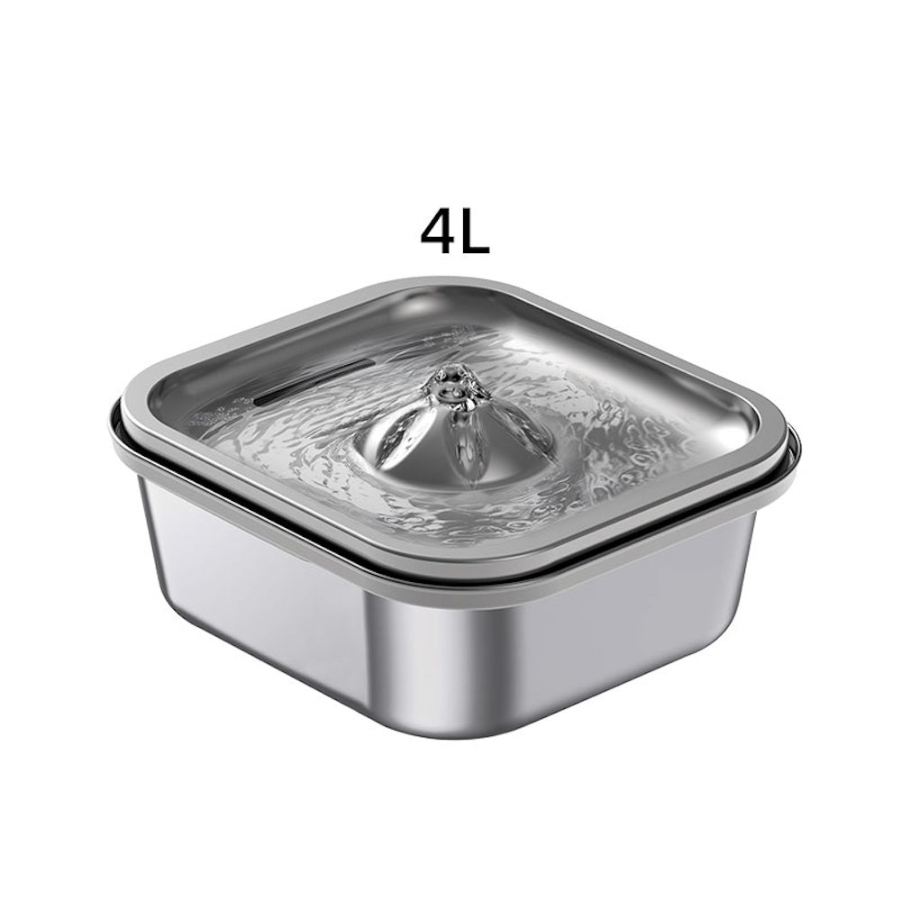 TikPaws TK-WF008A Stainless Steel Pet Water Fountain – 4L Automatic Drinking Fountain for Cats & Dogs