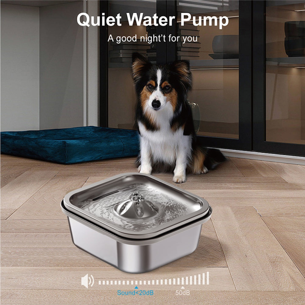 TikPaws TK-WF008A Stainless Steel Pet Water Fountain – 4L Automatic Drinking Fountain for Cats & Dogs